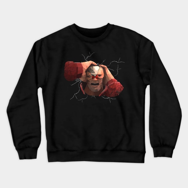 Splitting Headache Low-Poly Scream Fortress Soldier Crewneck Sweatshirt by hoodwinkedfool